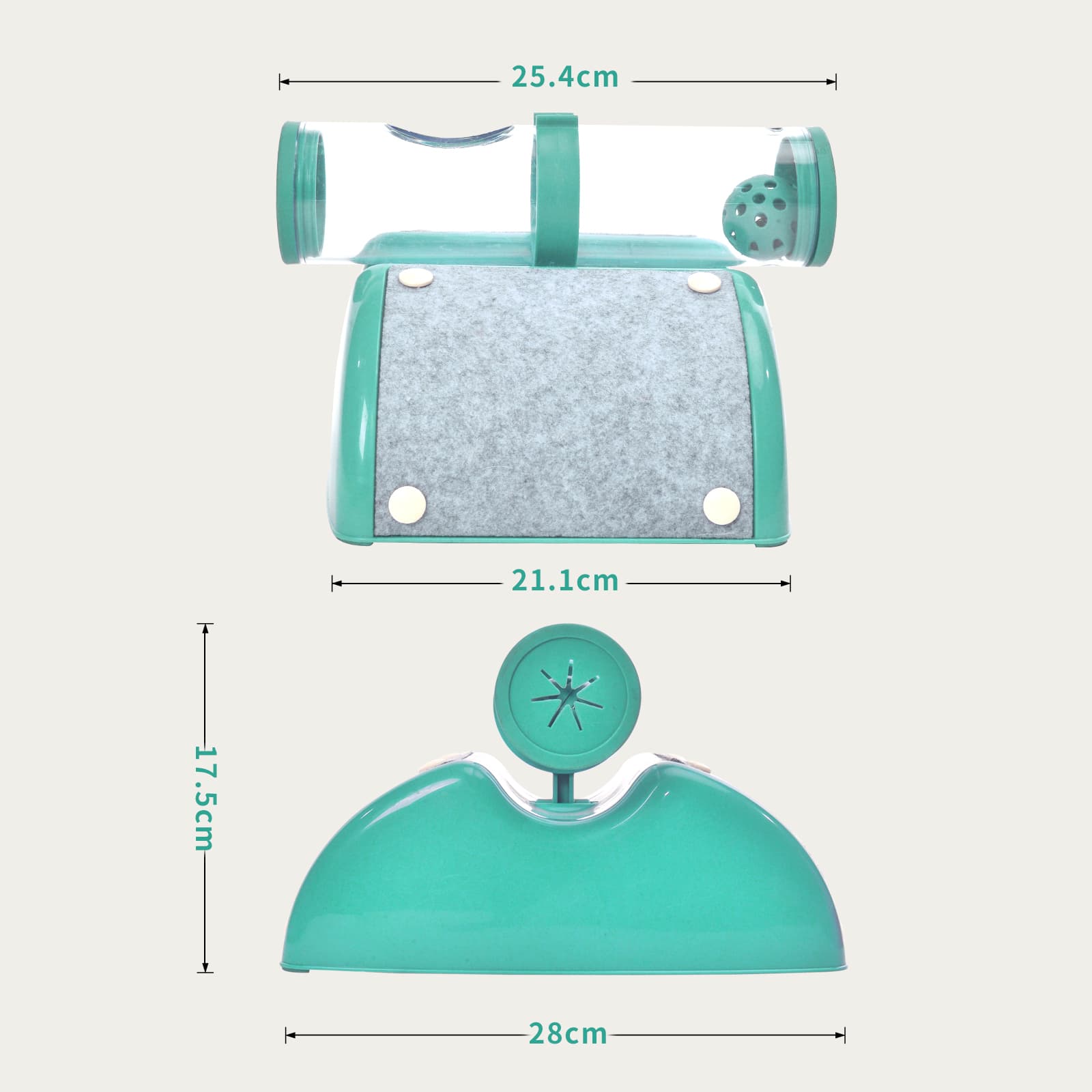 Cat Toy Set Interactive Peek Hunting Toy 28cm x 26cm x 18cm Green