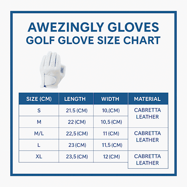 Golf Gloves Premium Quality Cabretta Leather for Men XL White