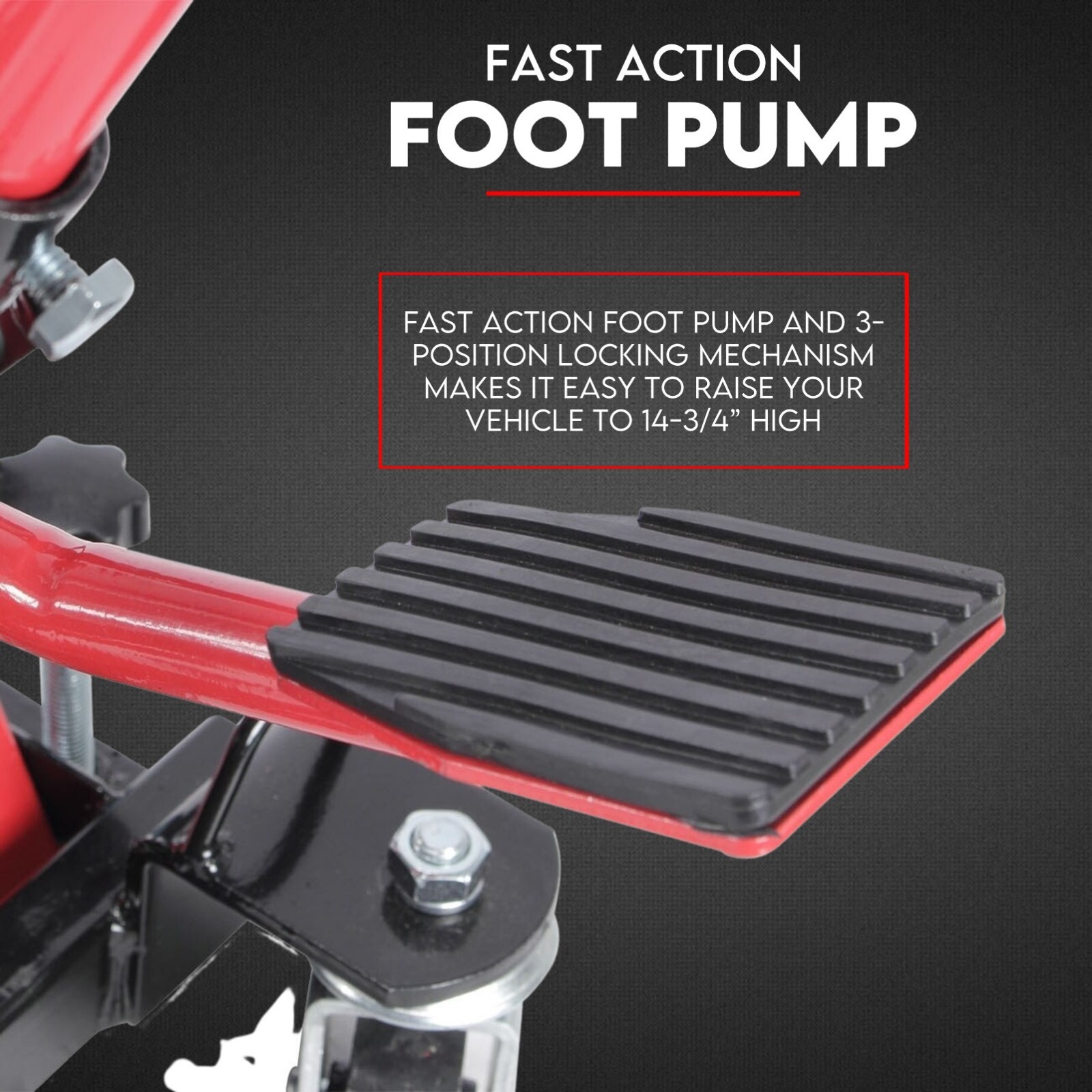 Low Profile Motorcycle ATV 680kg Motorbike Hydraulic Jack Stand Tie Down