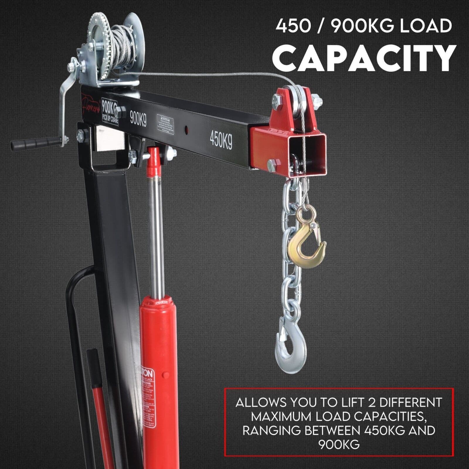 Hydraulic Crane 900kg Swivel Pickup Truck Trailer Lift Hoist