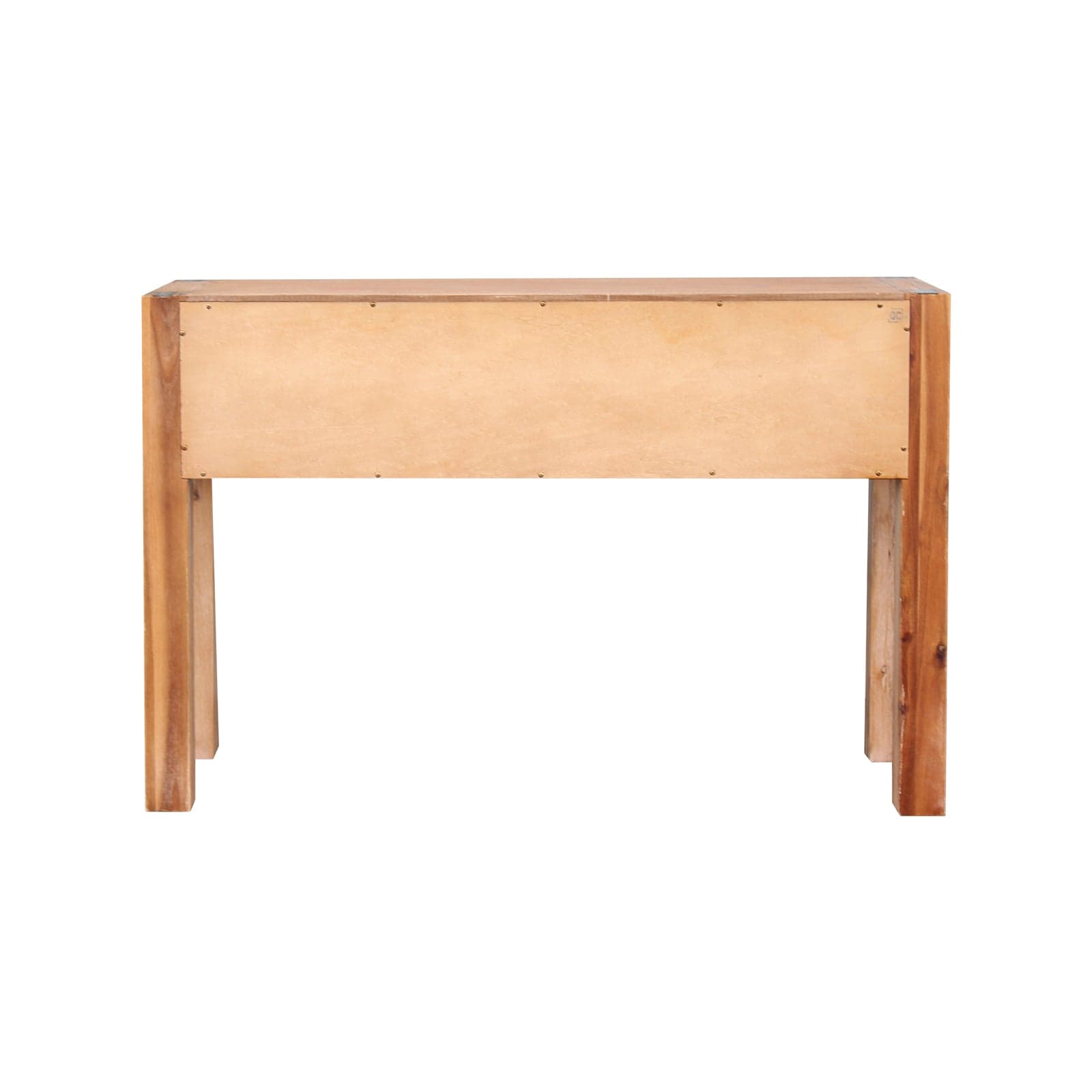 Hall Table Minimal Design 120cm Oak Colour Solid Acacia Wooden Frame with 2 Storage Drawers