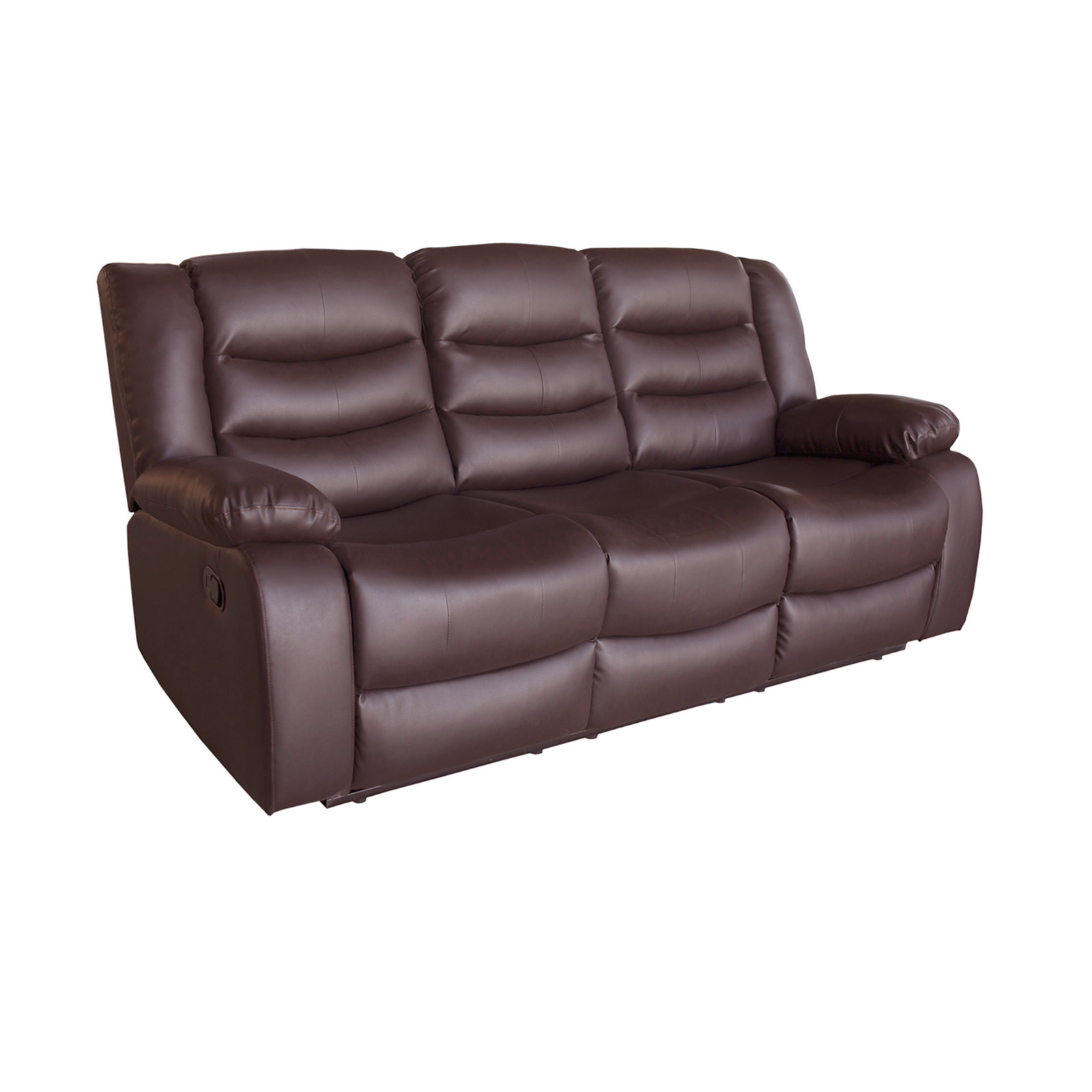 3+1+1 Seater Recliner Sofa In Faux Leather Lounge Couch in Brown