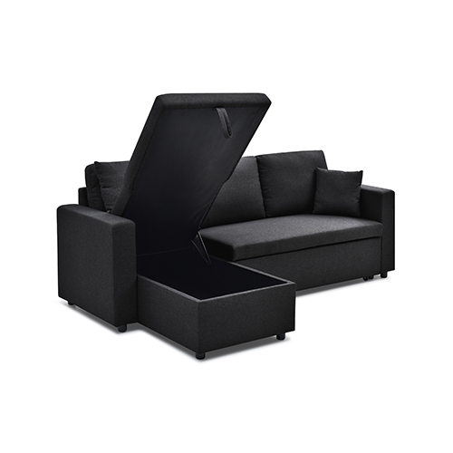 Multifunctional Sofa Bed Fabric Upholstery Chaise Section Comfy Cushions Armrests