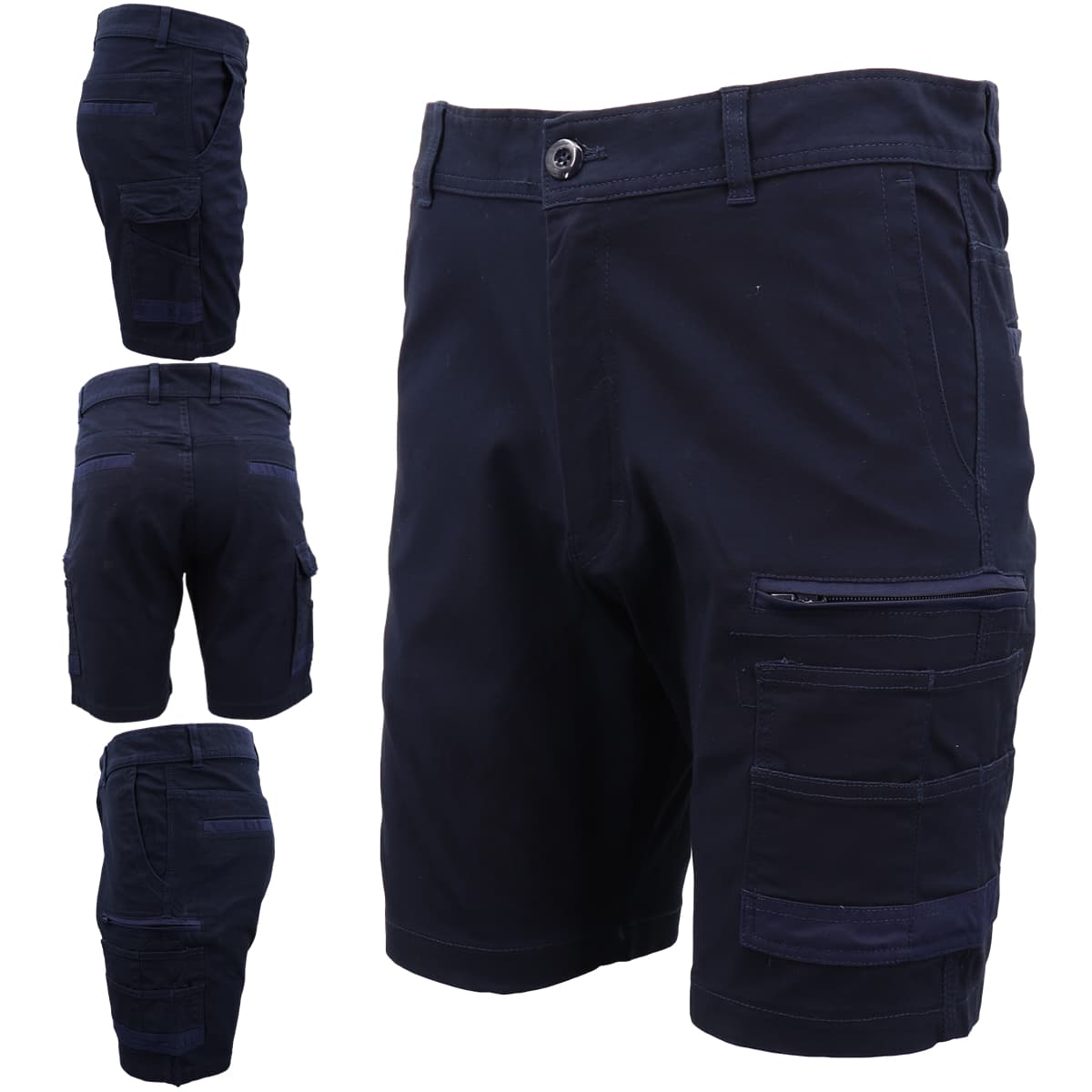 Cargo Shorts UPF 50+ 13 Pockets Heavy-Duty Cotton Canvas Navy