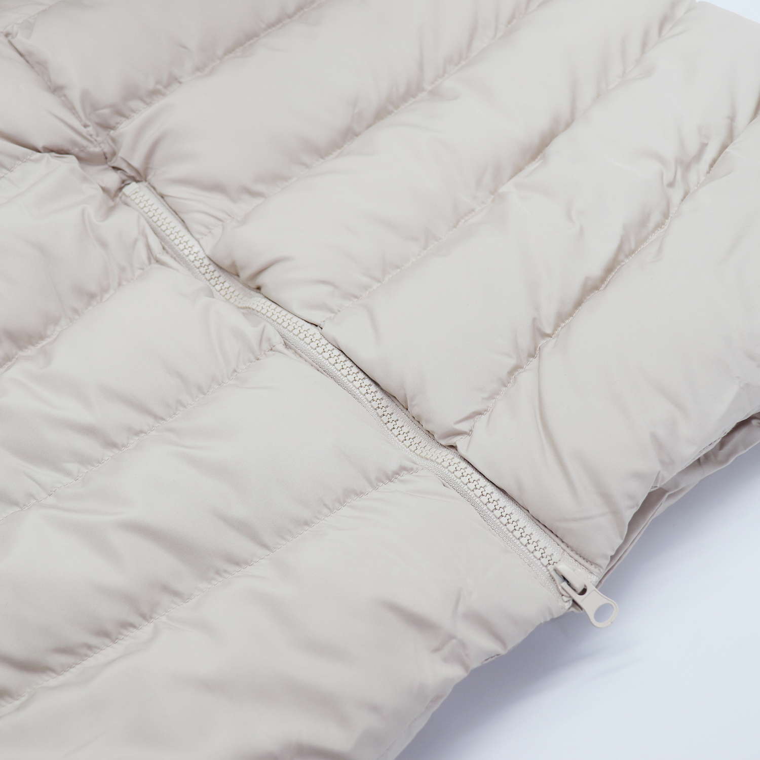 Women's Longline Padded Vest Hooded Jacket Puffer Puffy Quilted Zip Coat Gilet, Khaki, 18