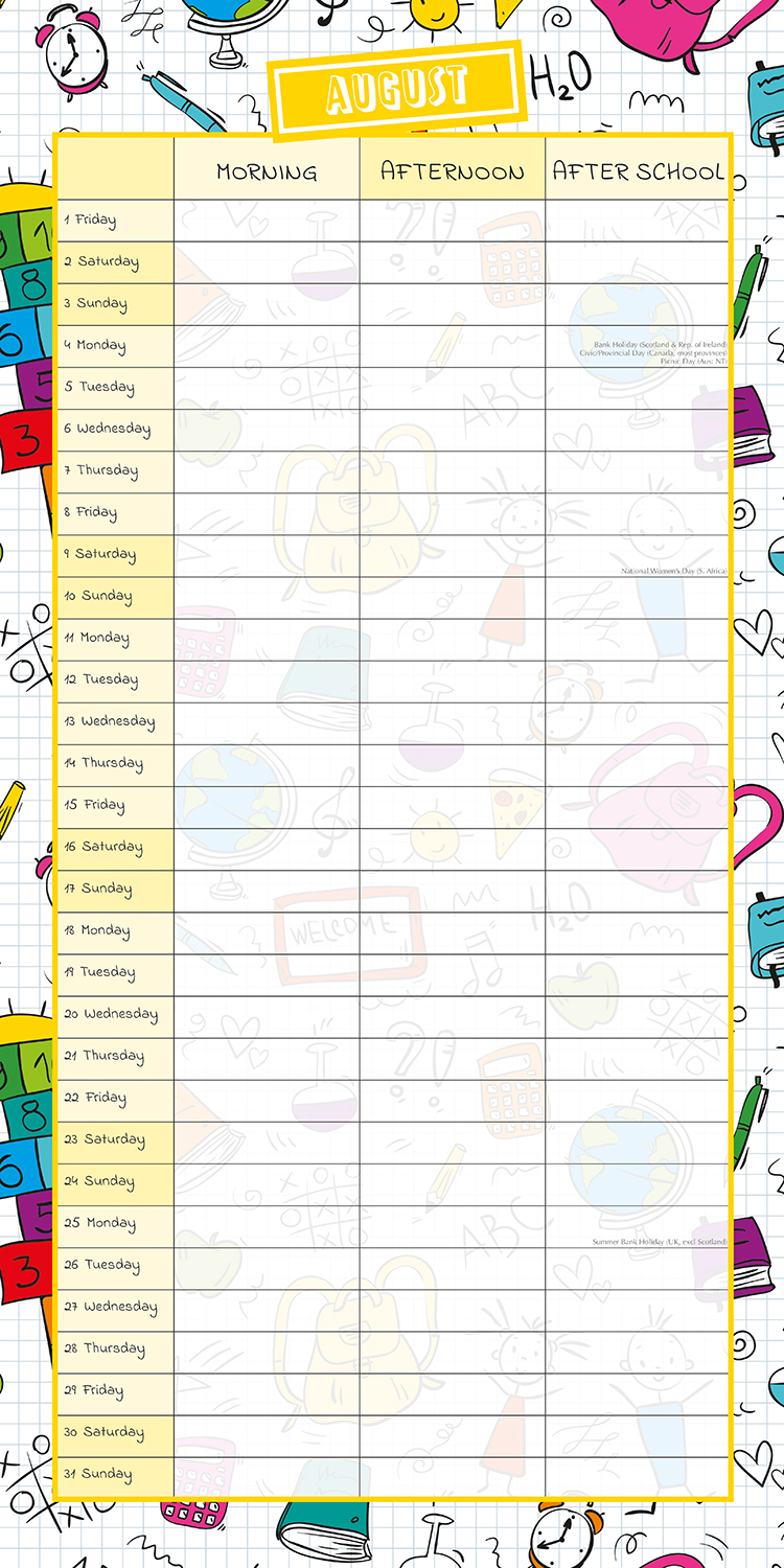 School Planner 2025 Square Wall Calendar 16Month Premium New Year Organiser Gift