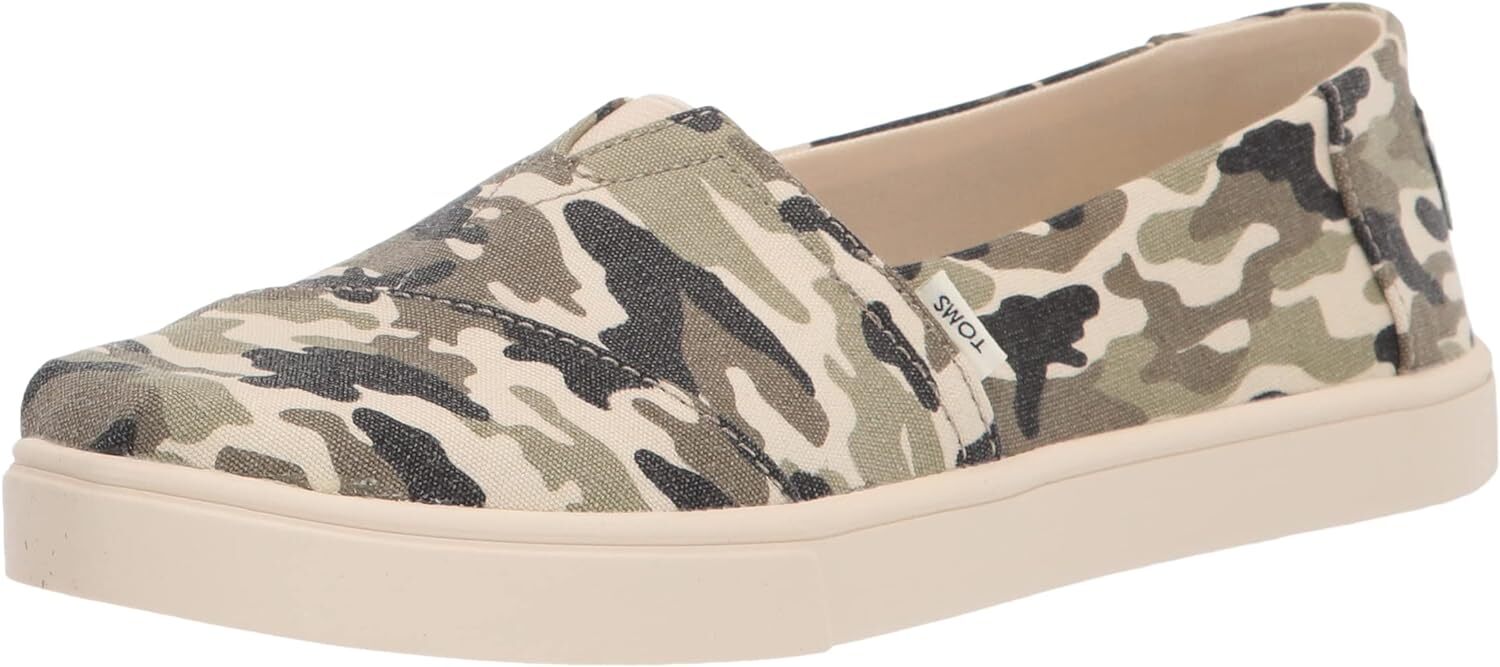 TOMS Womens Casual Canvas Slip On Sneakers Shoes Espadrilles Flats - Army Camo Camouflage
