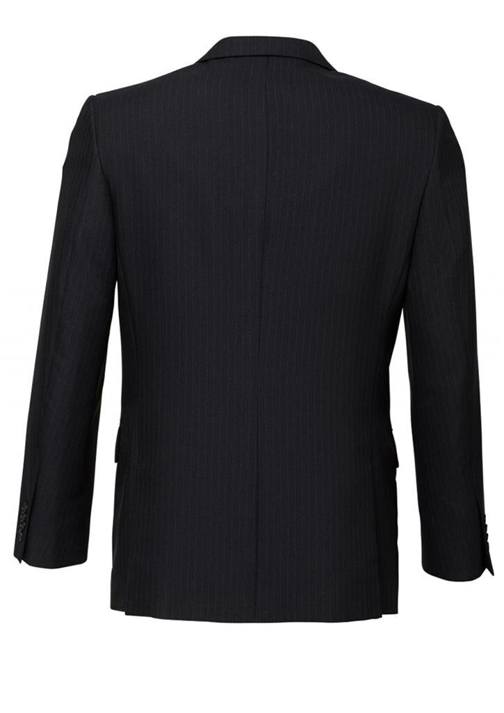Mens Suit Jacket 2 Button Pinstripe Business Work Blazer Fully Lined - Black - 97