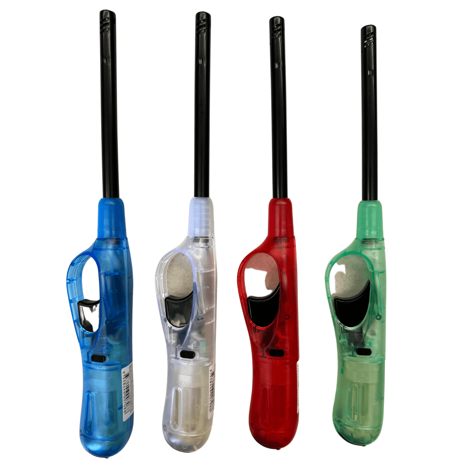 Gas Lighter Clear Long 28cm Assorted Colours
