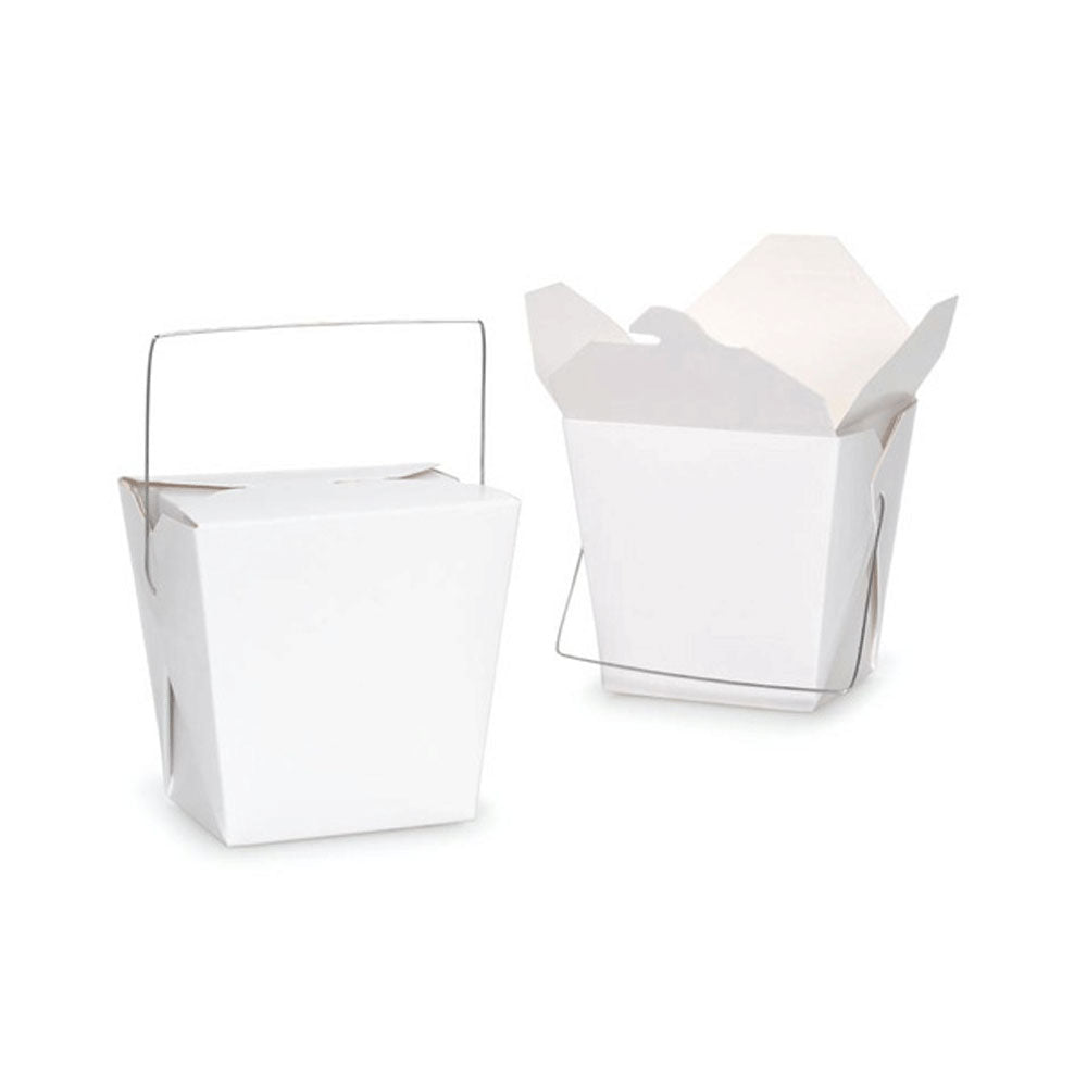 Bulk Packs 100 x 455ML/16oz White Noodle Box With Metal Handle