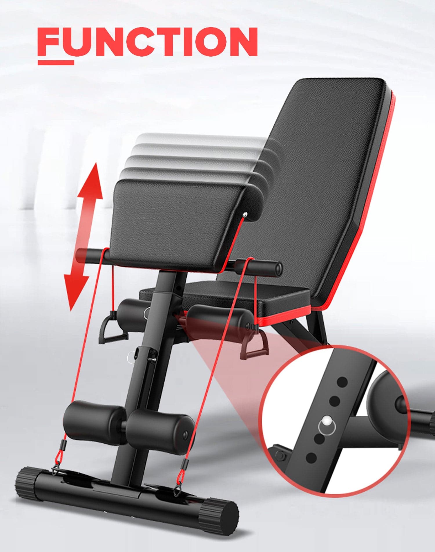 Adjustable FID Bench Abdominal Weight Press Fitness Equipment Flat Incline Decline Black