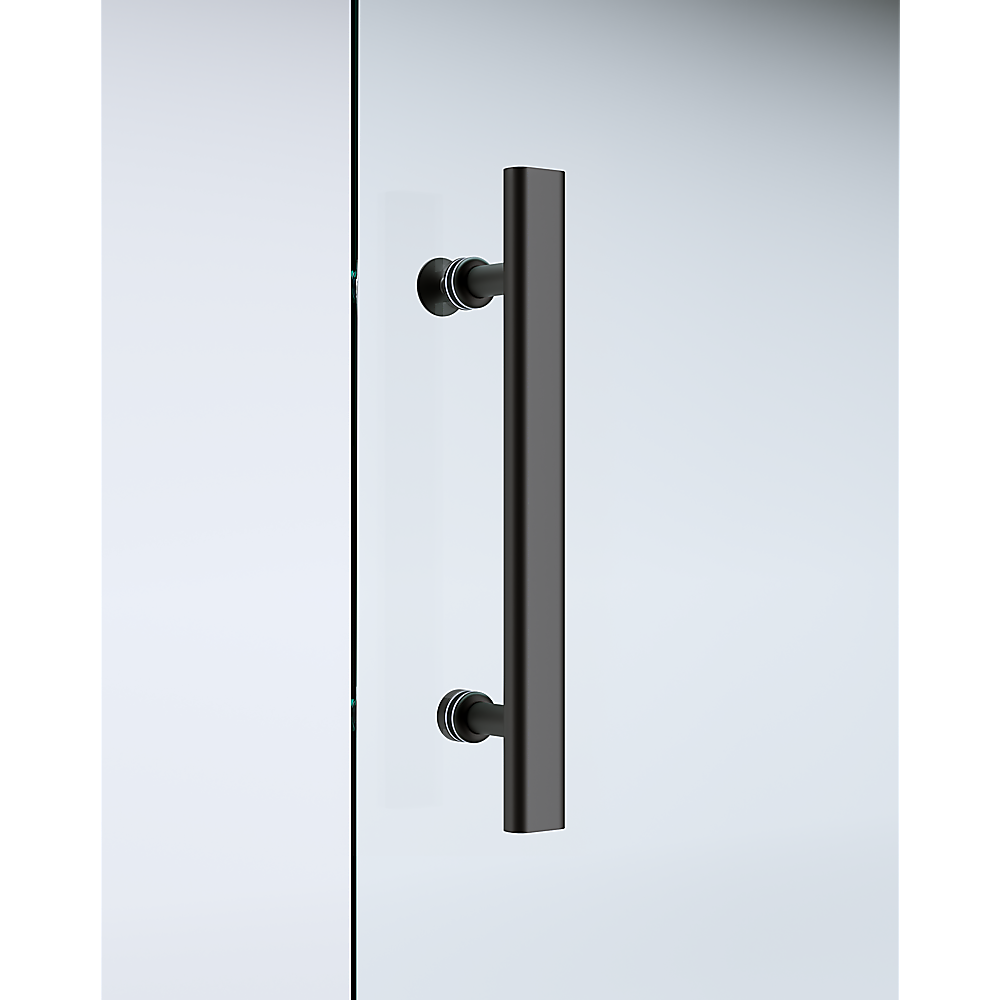 150mm Adjustable (1850x800mm) Single Door Corner Sliding Glass Shower Screen in Black