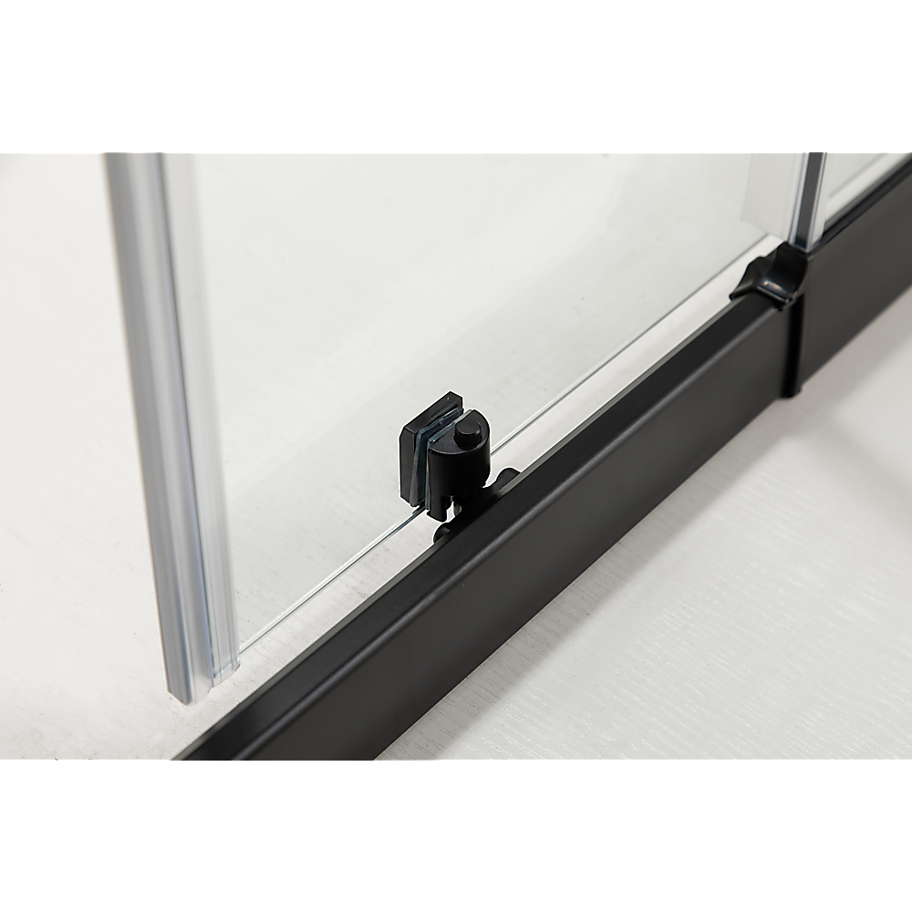 150mm Adjustable (1850x800mm) Single Door Corner Sliding Glass Shower Screen in Black