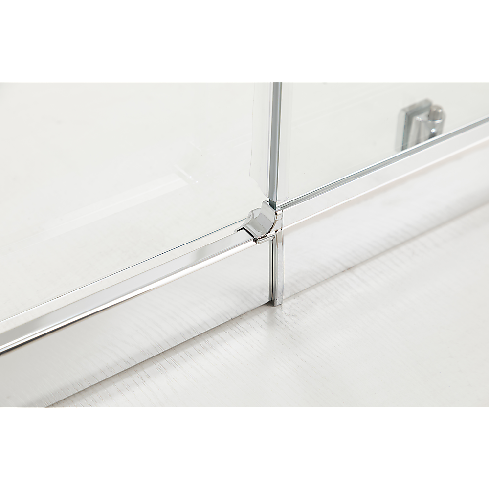 155-170cm Adjustable Wall to Wall Sliding Glass Shower Door in Chrome