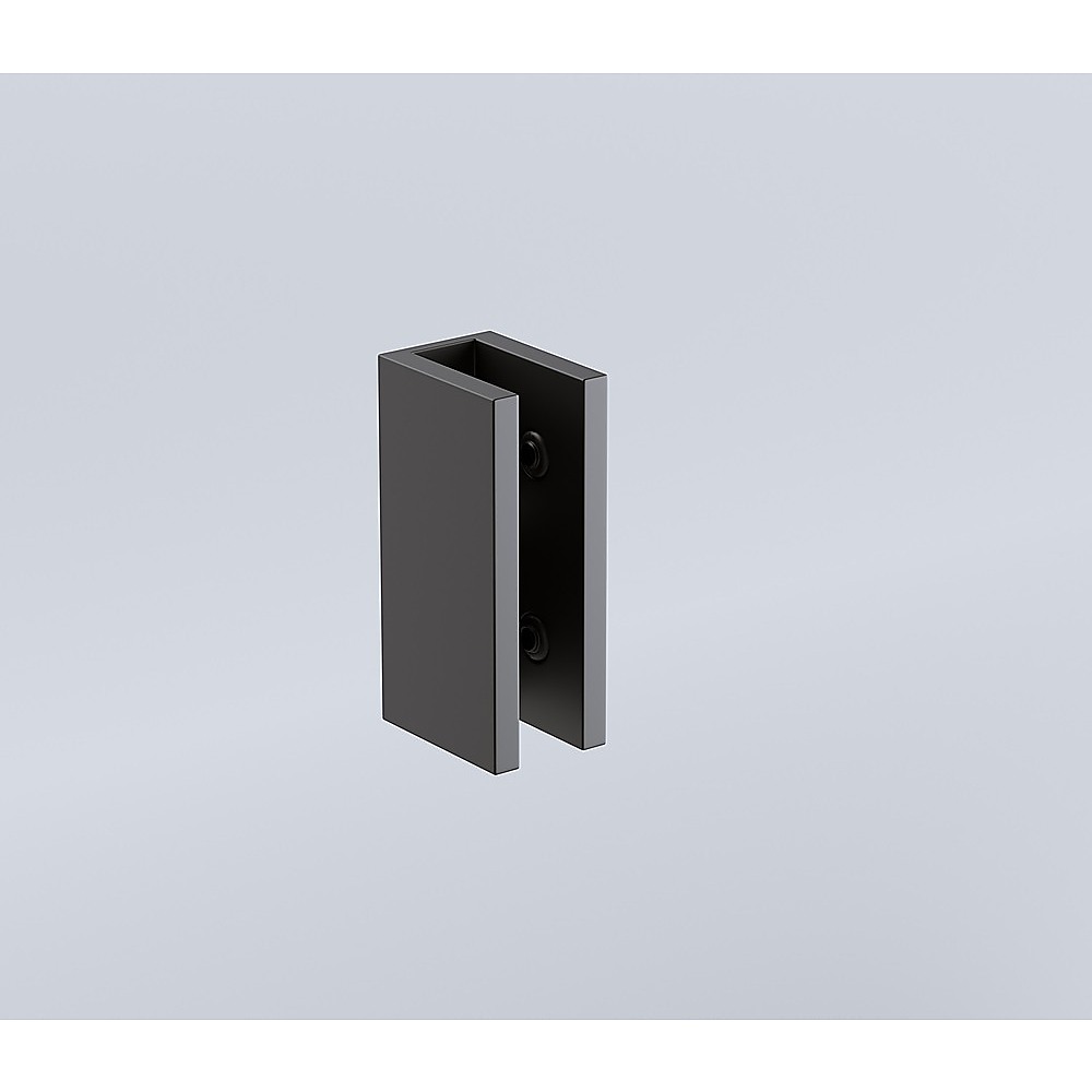 70cm Frameless Glass Bath Screen with U-Brackets - Black