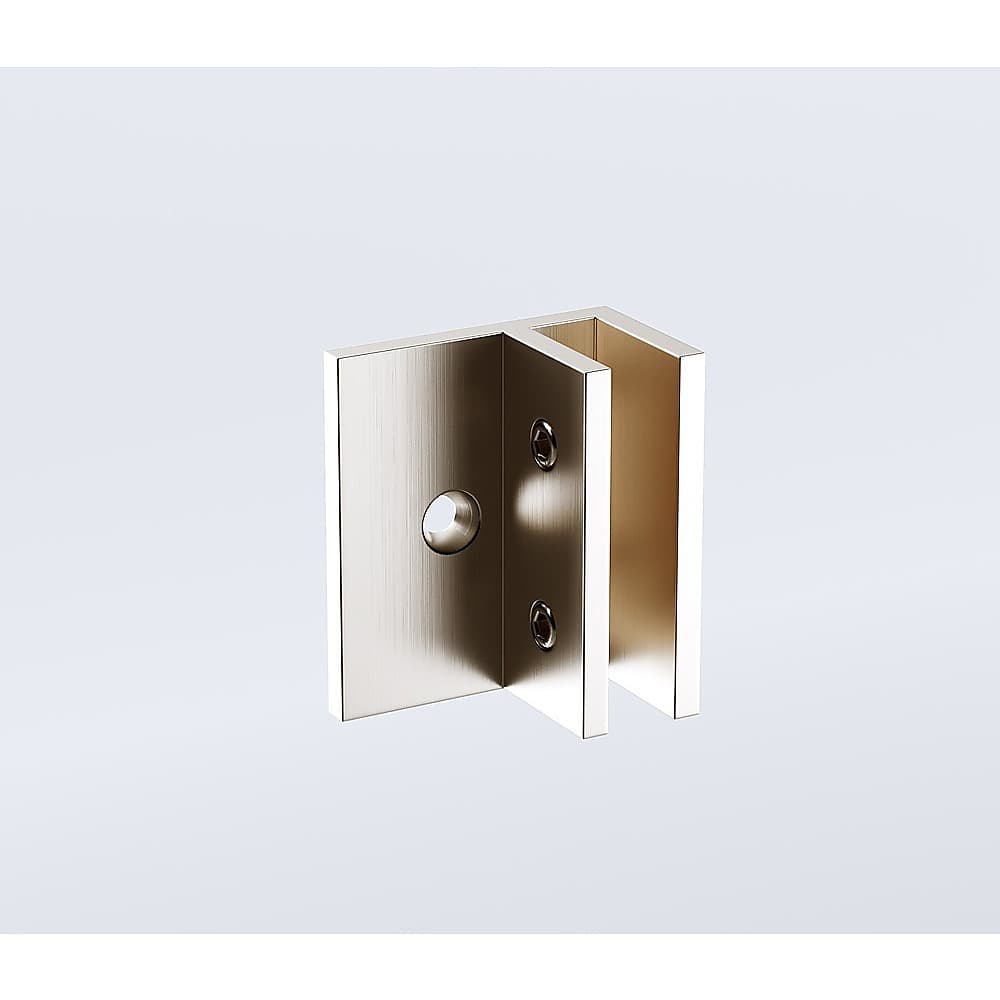 110x110cm Double Door Corner Shower Screen – Nickel F-Brackets, SS Hinges & Square Double Pull Handle