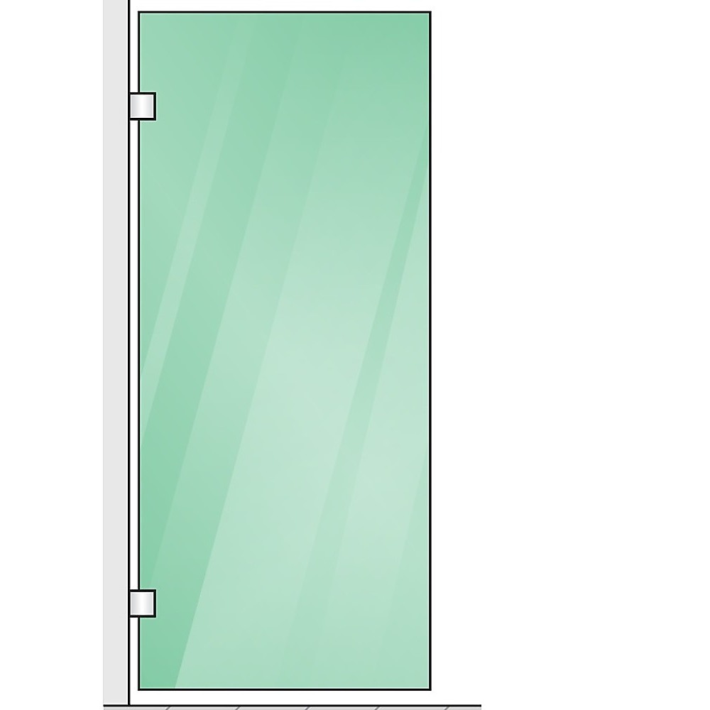 120x210cm Glass Shower Screen with Nickel F-Brackets and Floor F-Bracket