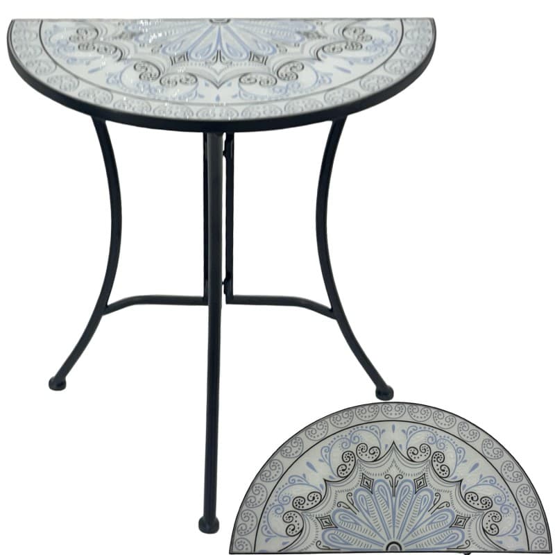 Nest of Tables Mosaic Tiles Multi Colour 69cm