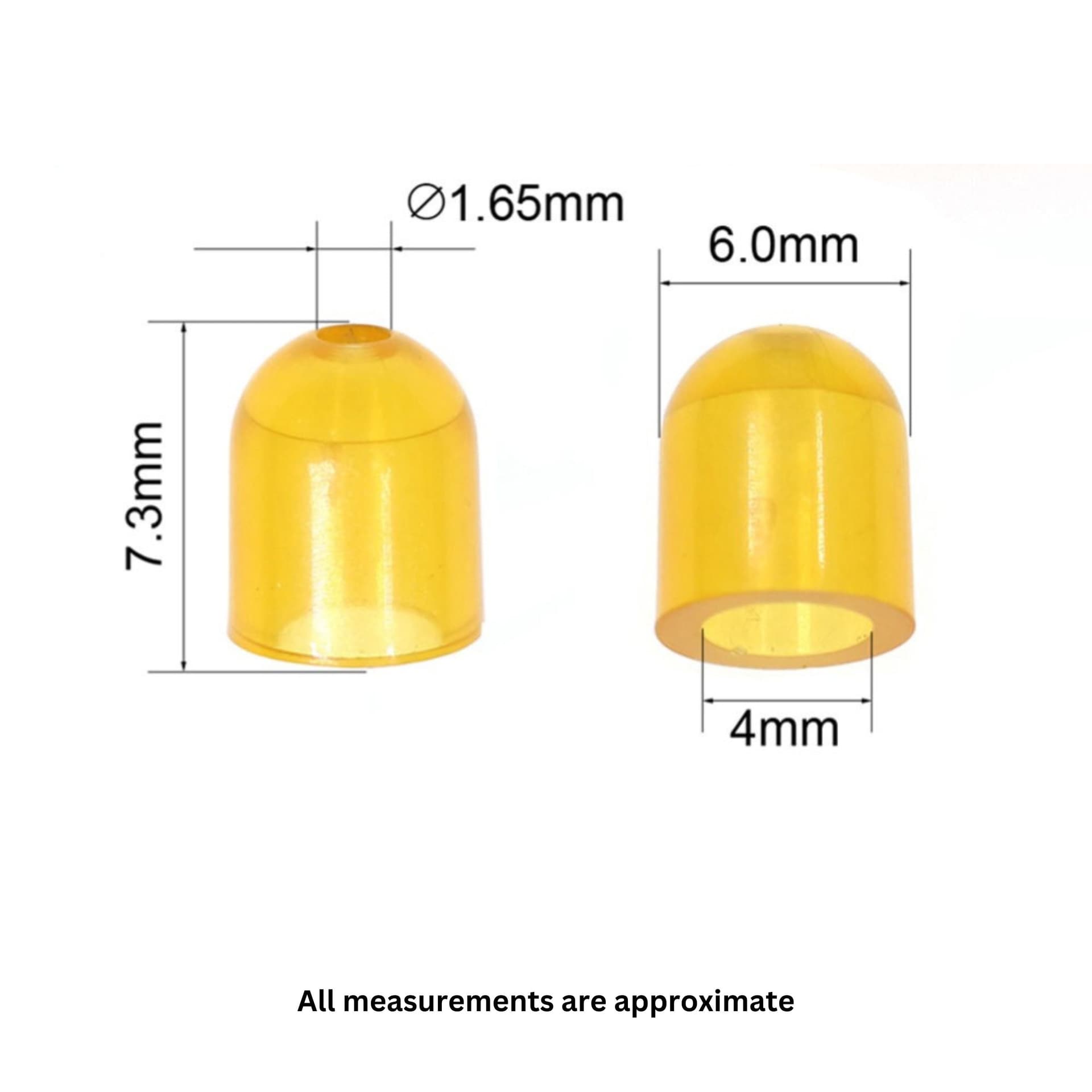 Bead Caps Nose Cone Rigid Plastic 4mmID 6mmOD