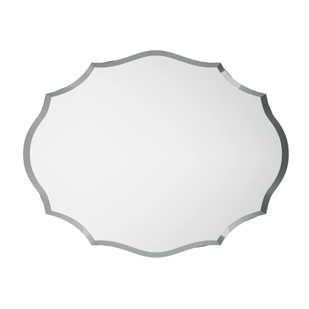 Beveled Silver Oval Wall Mirror Versatile Frameless Design for Vertical or Horizontal Display