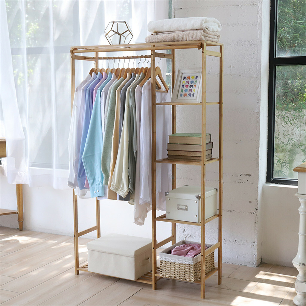 Open Wardrobe Clothes Rail Rack Hanging Garment Heavy Duty Organizer Coat Shelf