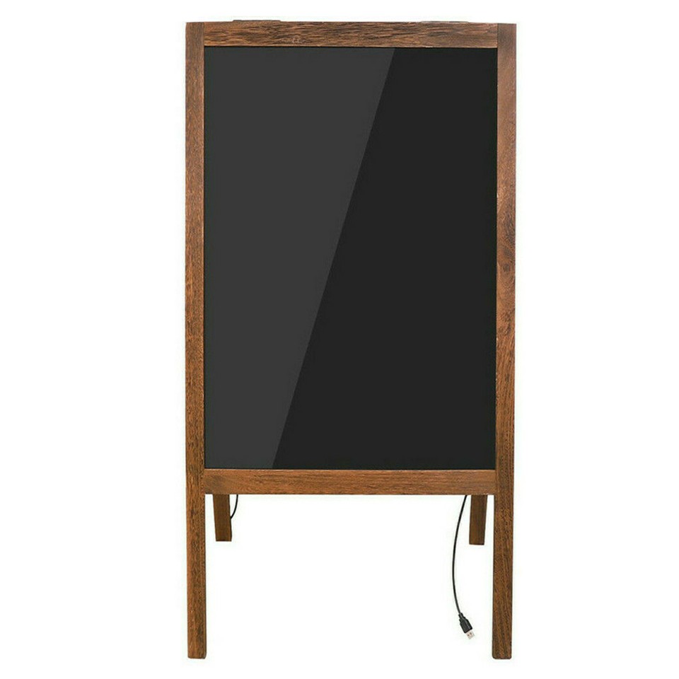 Vintage Neon LED Message Writing Board Stand Pavement Sign Illuminated Erasable