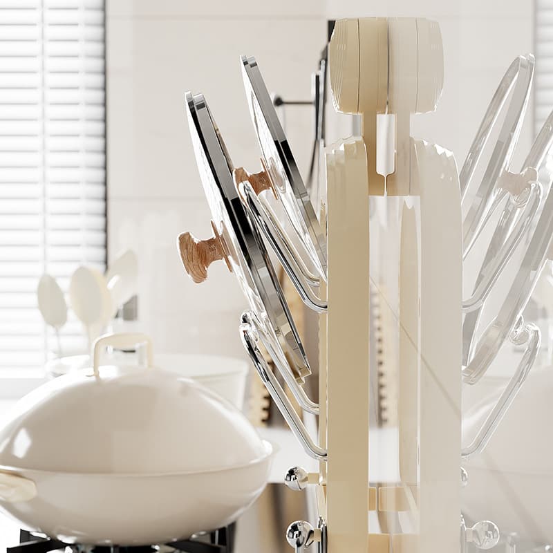 Wall-Mounted Pot Lid Organizer Rack Kitchen Storage Holder Adhesive Mount 31.5 x 20.8 x 3.5 cm