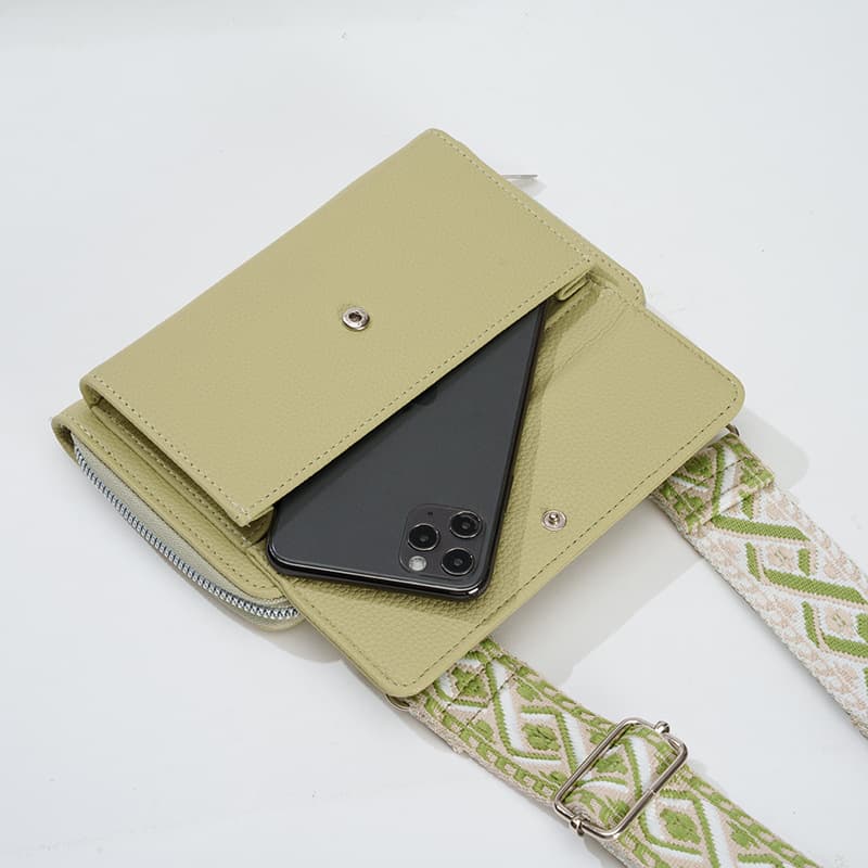 Phone Bag Multi-Functional Crossbody Bag Adjustable Wide Strap White 2-Piece Combination