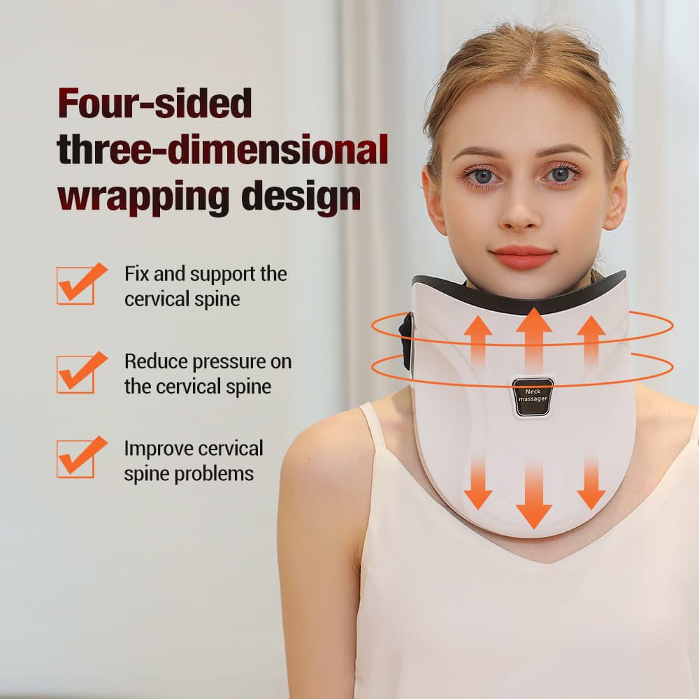 Electric Heated Neck Massager Carbon Fiber Infrared Therapy Adjustable Temperature Ergonomic Design