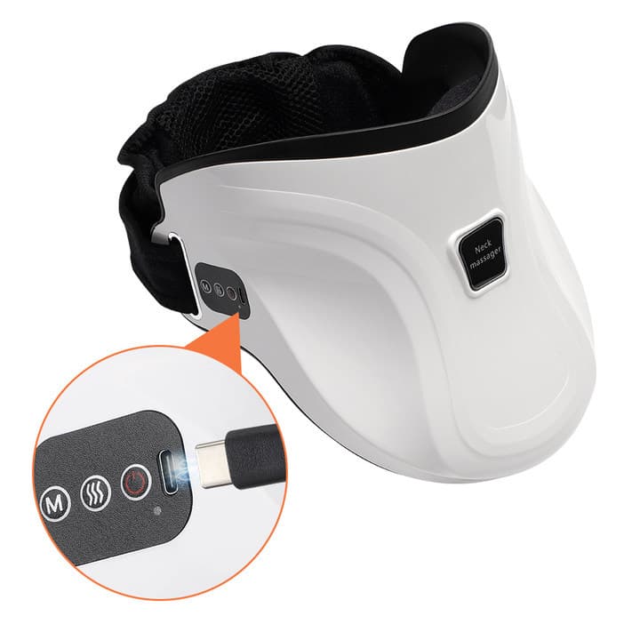 Electric Heated Neck Massager Carbon Fiber Infrared Therapy Adjustable Temperature Ergonomic Design