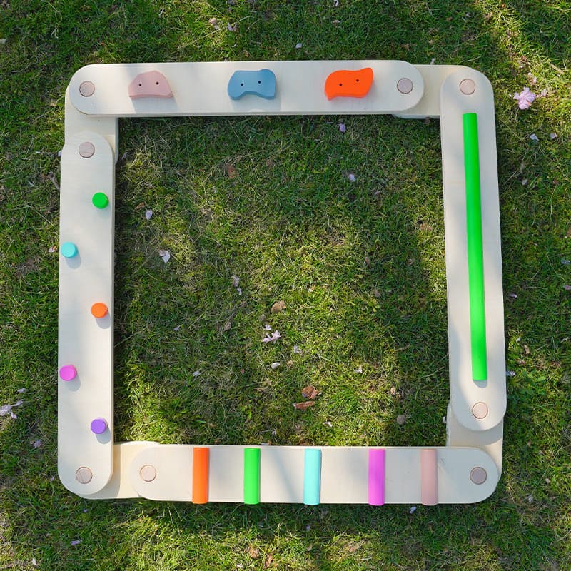 Wooden Sensory Balance Beam Set for Kids Indoor and Outdoor Balance Training 60 cm Multicolor