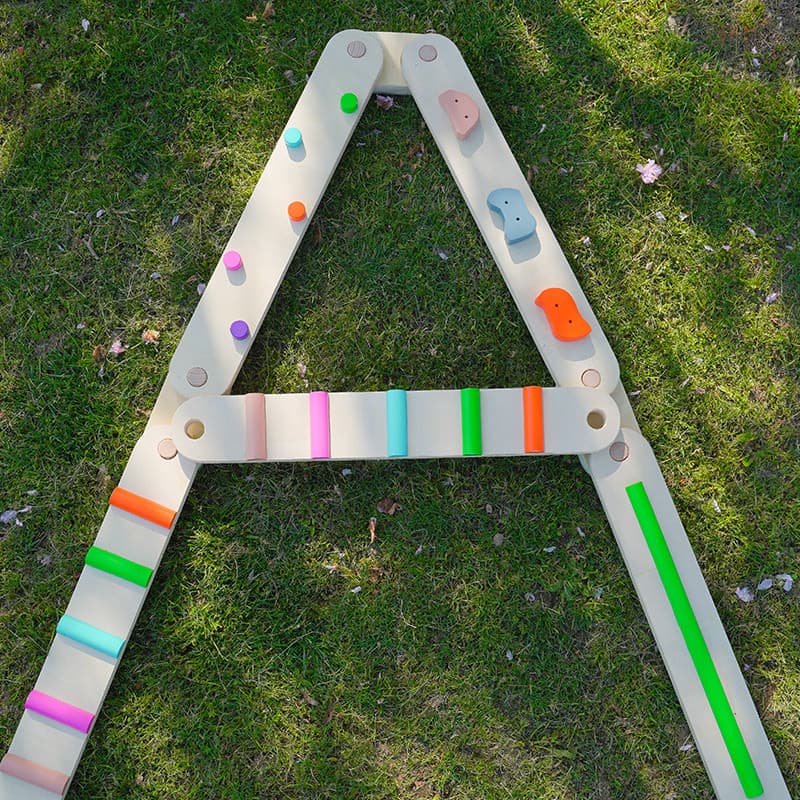 Wooden Sensory Balance Beam Set for Kids Indoor and Outdoor Balance Training 60 cm Multicolor