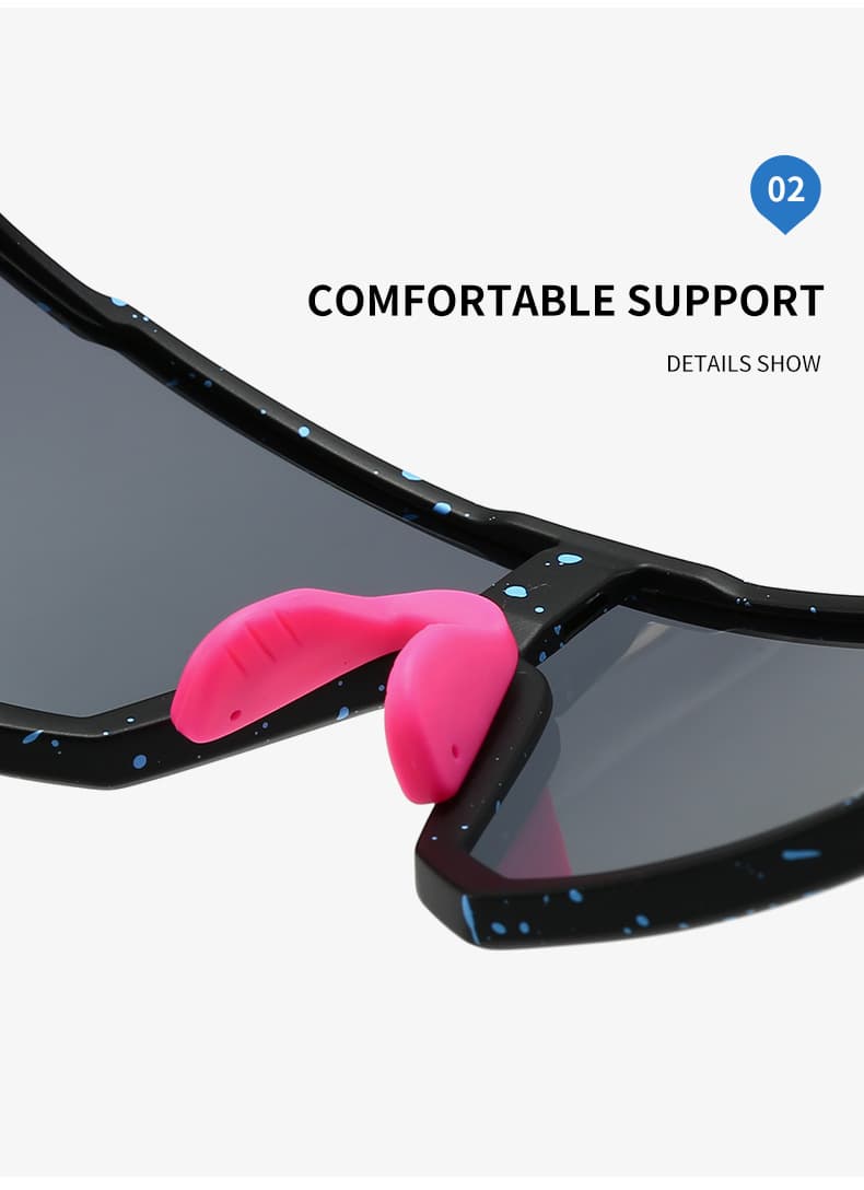 Sports Sunglasses UV400 Polarized TAC Lens Black Blue