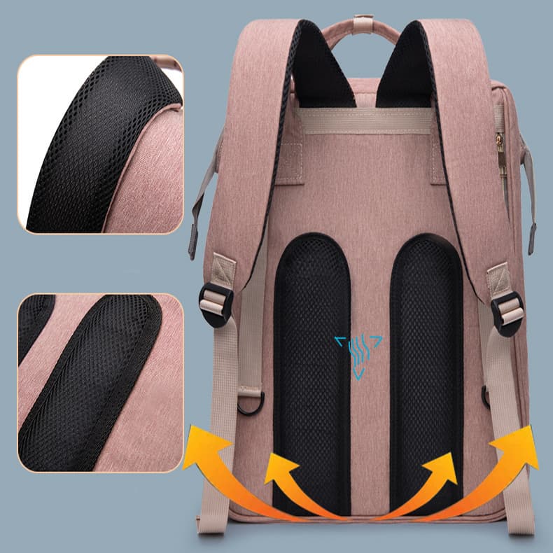Diaper Backpack Multifunctional with Mosquito Net Insulated Pockets Green