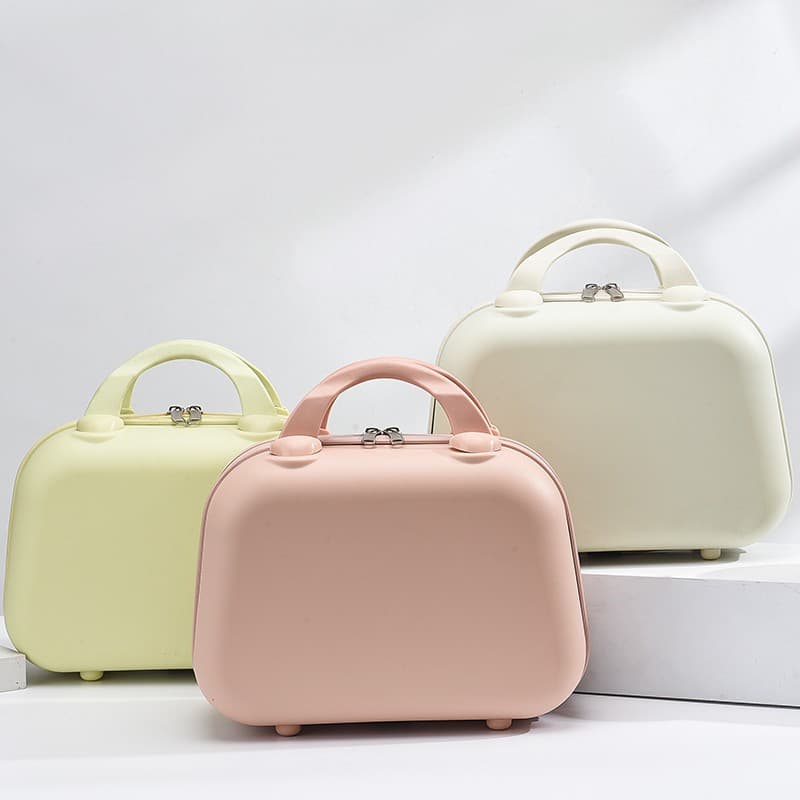 Makeup Organizer Compact Portable Handheld Storage Case Cream Yellow
