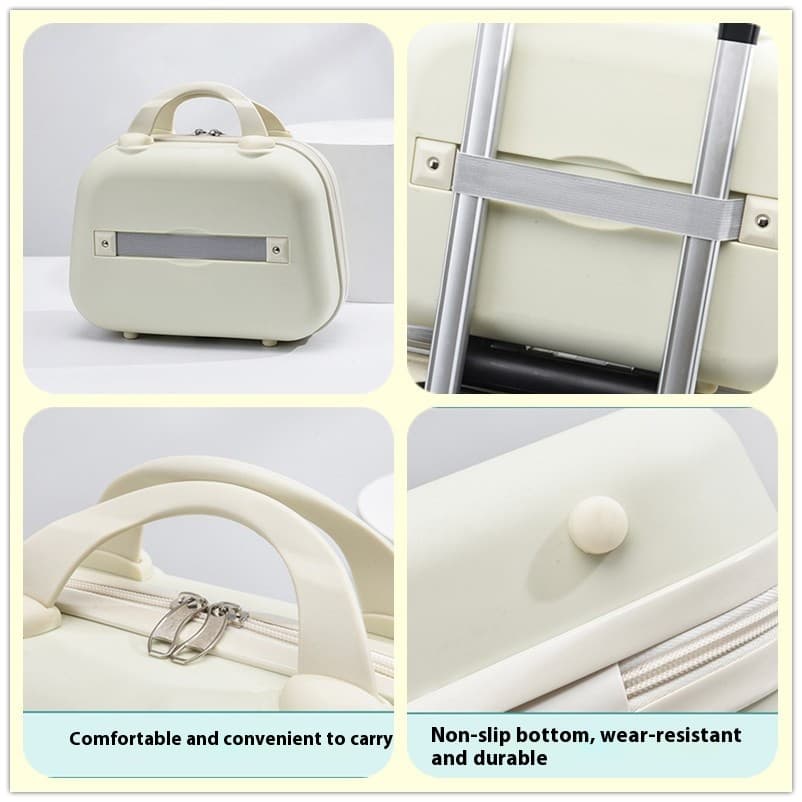 Makeup Organizer Compact Portable Handheld Storage Case Cream Yellow