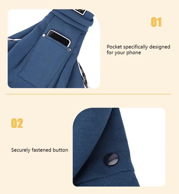 Pet Sling Carrier Bag Comfortable Hands-Free Design Nevy Blue