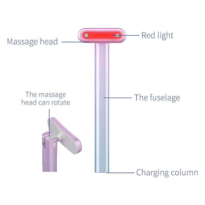 Eye Massager EMS Microcurrent Technology Portable Pink for Dark Circles Puffiness and Wrinkle Reduction