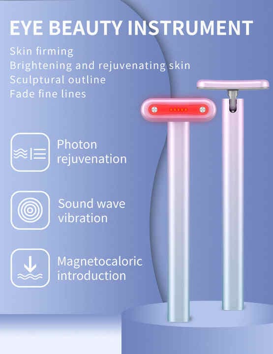 Eye Massager EMS Microcurrent Technology Portable Pink for Dark Circles Puffiness and Wrinkle Reduction