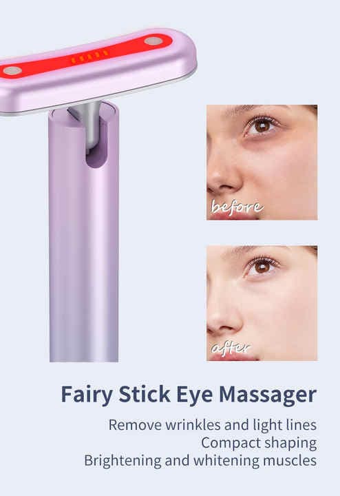 Eye Massager EMS Microcurrent Technology Portable Pink for Dark Circles Puffiness and Wrinkle Reduction
