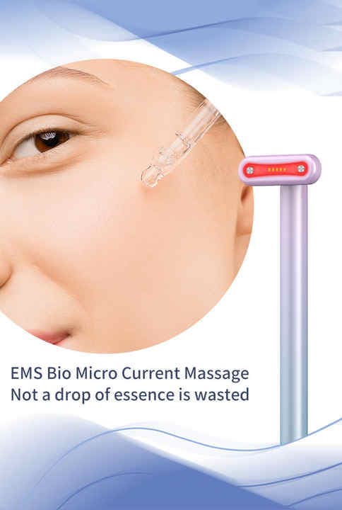 Eye Massager EMS Microcurrent Technology Portable Pink for Dark Circles Puffiness and Wrinkle Reduction