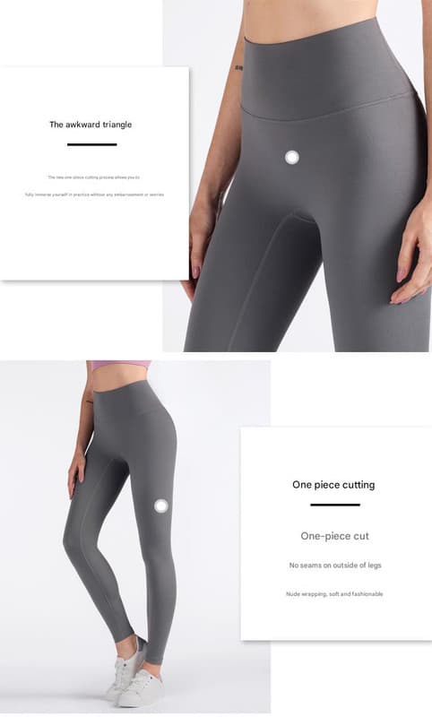 High-Waisted Seamless Yoga Pants Tummy Control Butt Lifting Size L Khaki