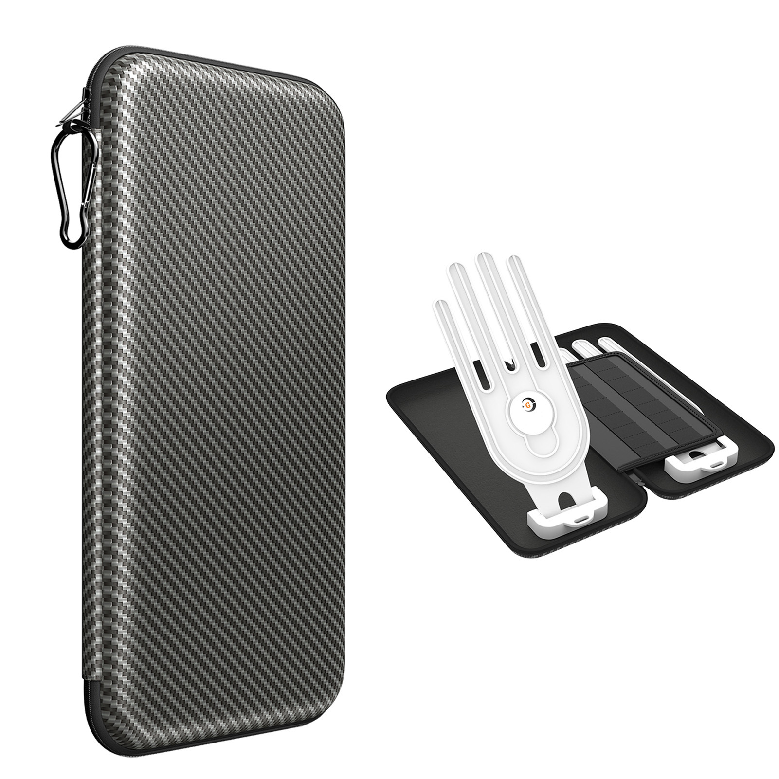 Premium Golf Glove Holder Case - Keeps Gloves Dry & Shaped, Carbon Fiber Look with Hook (Gloves Not Included)