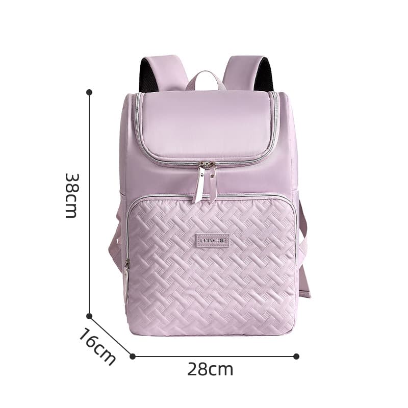 Quilted Diaper Bag Backpack Stylish Lightweight 17L Capacity Green