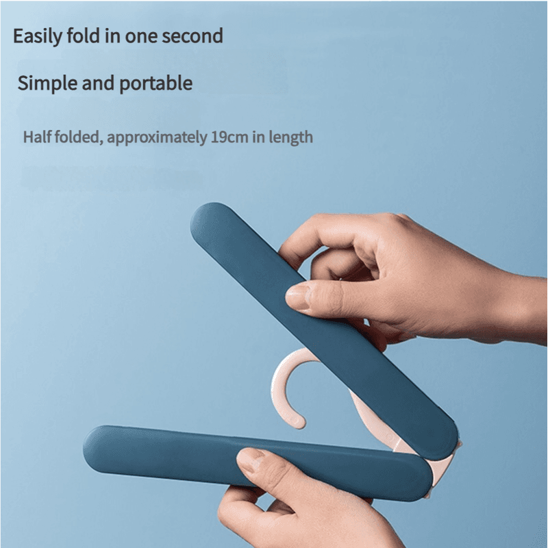 Portable Travel Hanger Lightweight Folding Design Hidden Clips 2 Piece White
