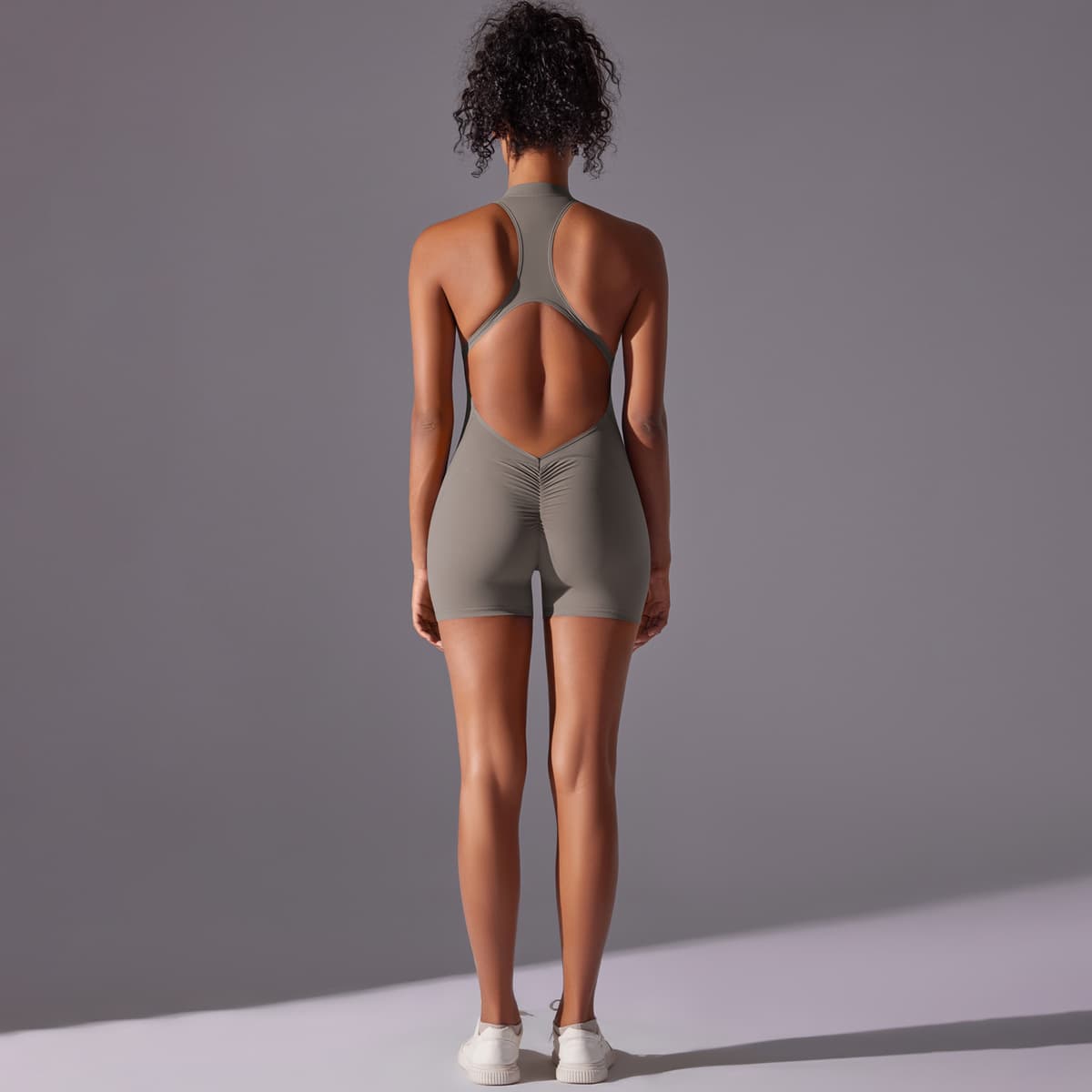 High-Impact Seamless Bodysuit Nude Feel Size L Grey