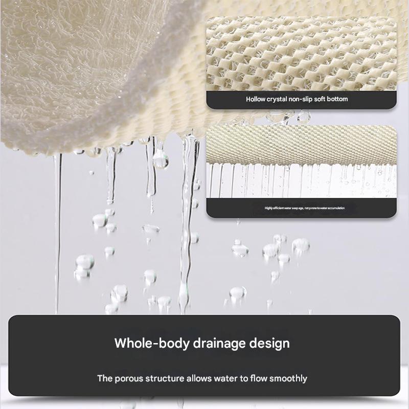 Colorful Wavy Lines Pattern PVC Non-Slip Bath Mat 50x80cm - Shower Drain Hole Design, Soft & Quick-Dry Bathroom Rug