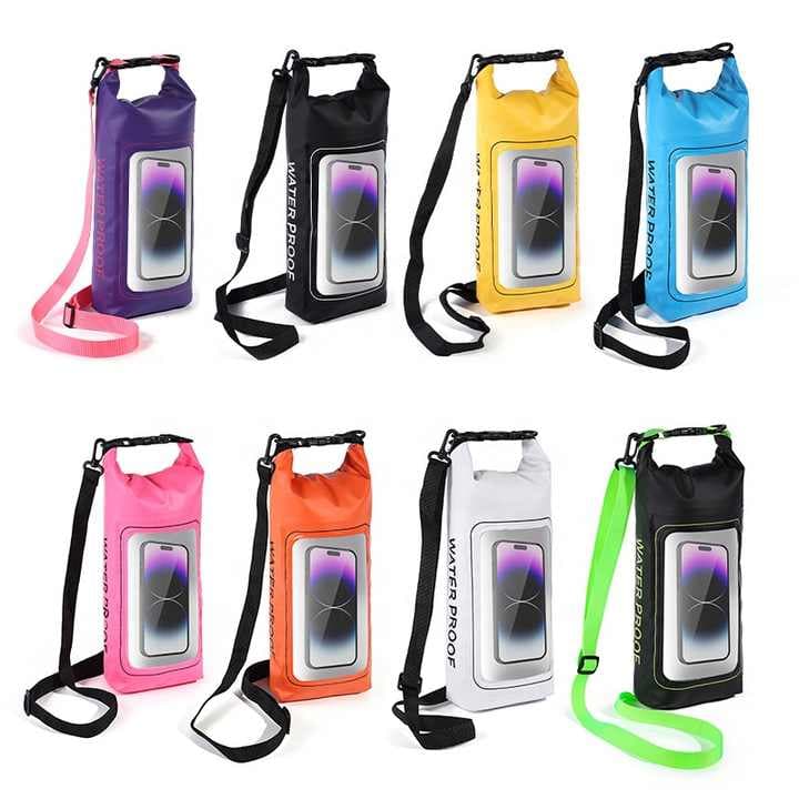 Waterproof Phone Pouch 2L Multi-Functional PVC Dry Bag Yellow