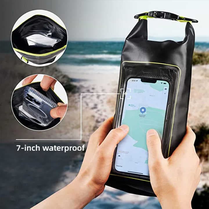 Waterproof Phone Pouch 2L Multi-Functional PVC Dry Bag Yellow