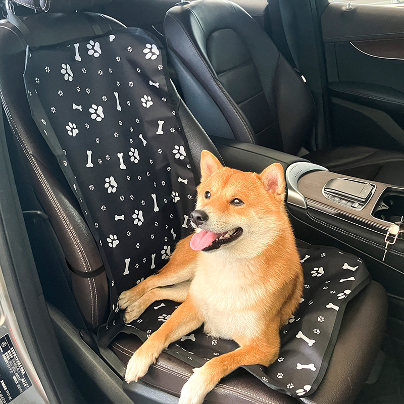 4 Pcs Black Waterproof Pet Car Seat Cover - Scratch-Resistant Oxford Cloth for Dogs and Cats (106 x 49 cm)